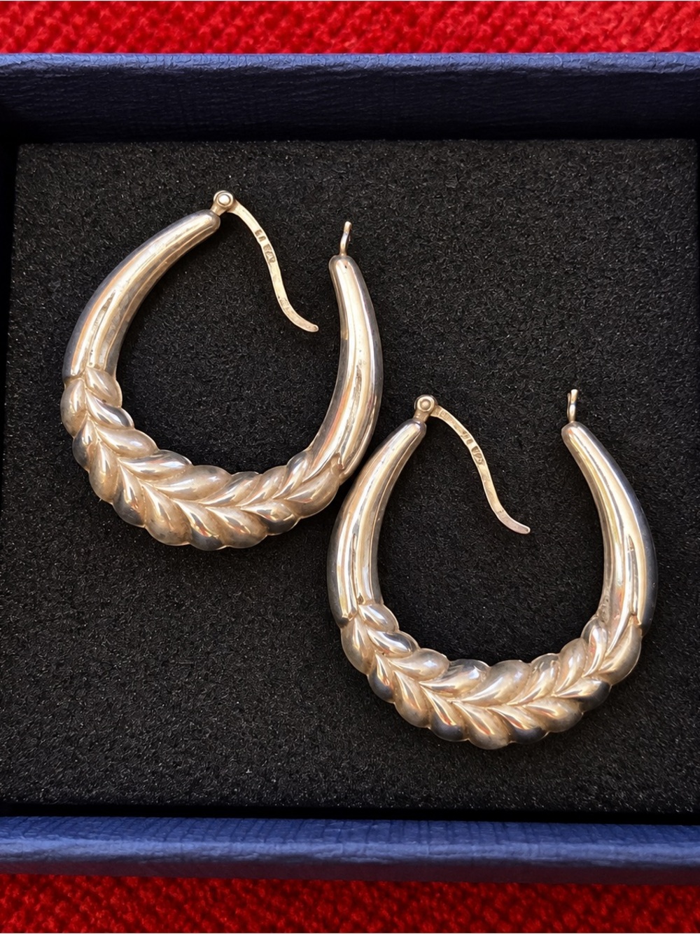 Vintage 925 Sterling Silver Braided Hoop Earrings 5.2g Y2K 1999-2005